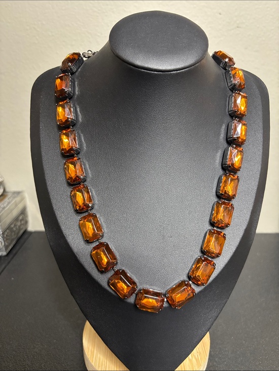 Joan Rivers Jewelry - Joan Rivers Vintage Faceted Amber Gem Necklace Elegant Statement Jewelry